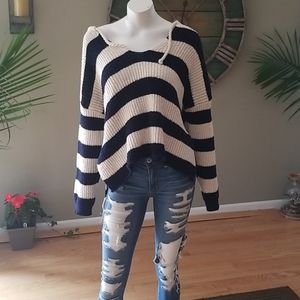 Zara oversized striped knit sweater
